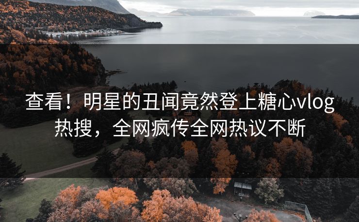 查看！明星的丑闻竟然登上糖心vlog热搜，全网疯传全网热议不断