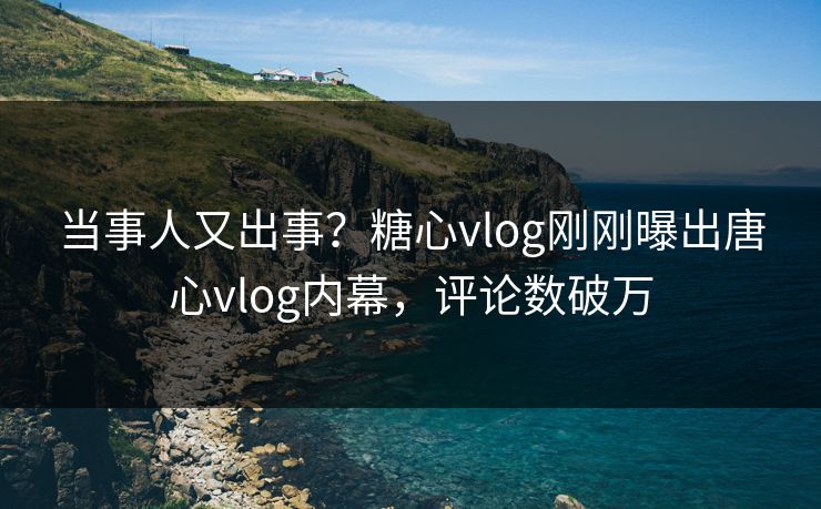 当事人又出事？糖心vlog刚刚曝出唐心vlog内幕，评论数破万