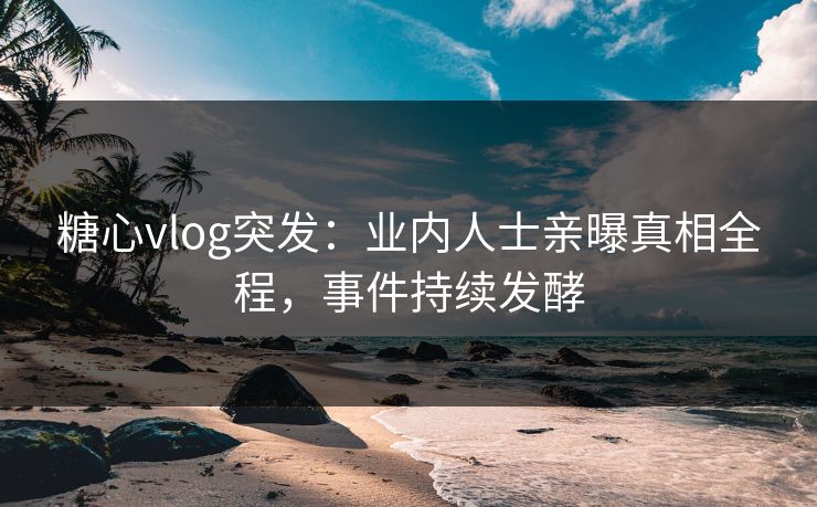 糖心vlog突发：业内人士亲曝真相全程，事件持续发酵