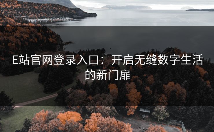 E站官网登录入口：开启无缝数字生活的新门扉